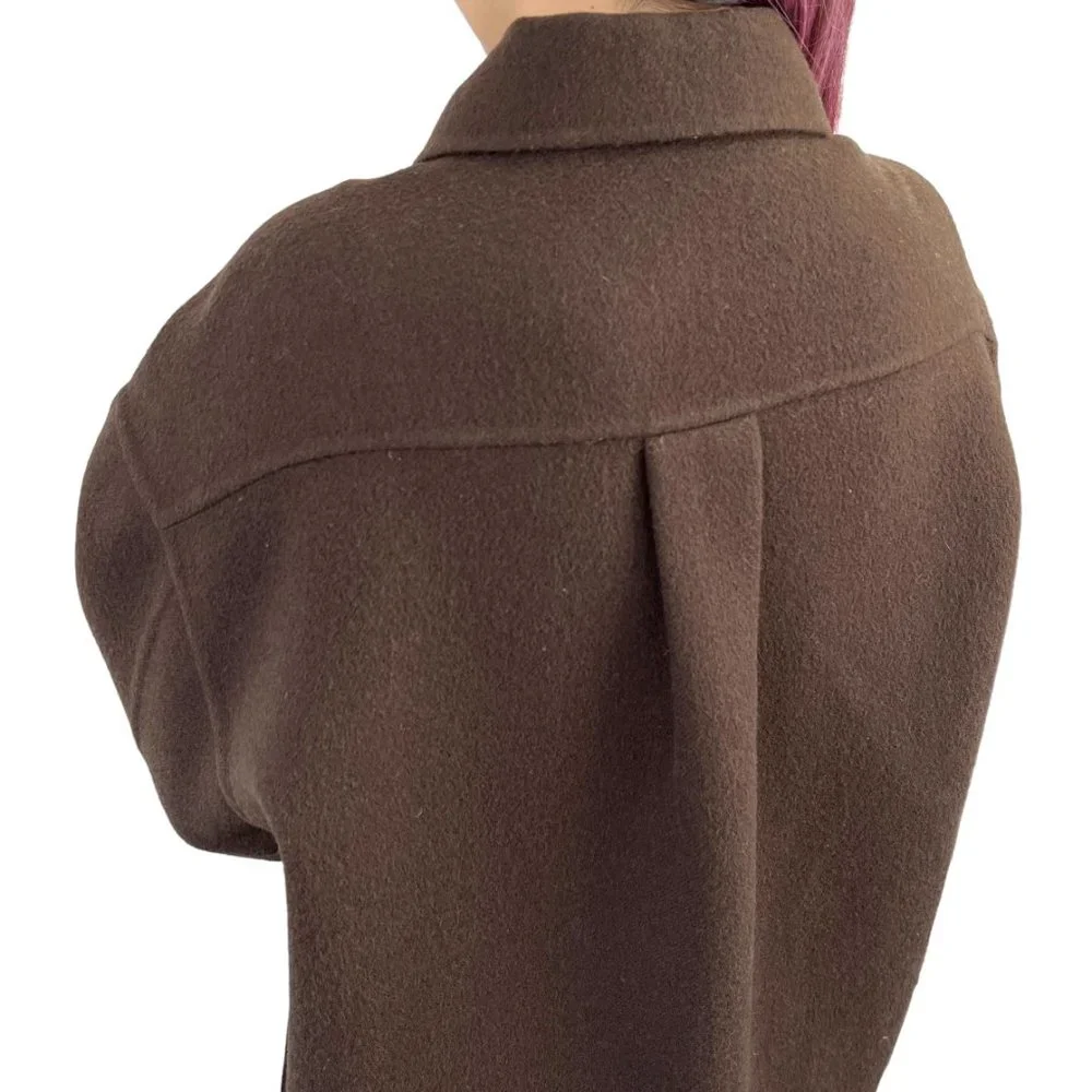 GUCCI Vintage  Interlocking Coat Brown Gold  Oversized - Picture 7 of 14